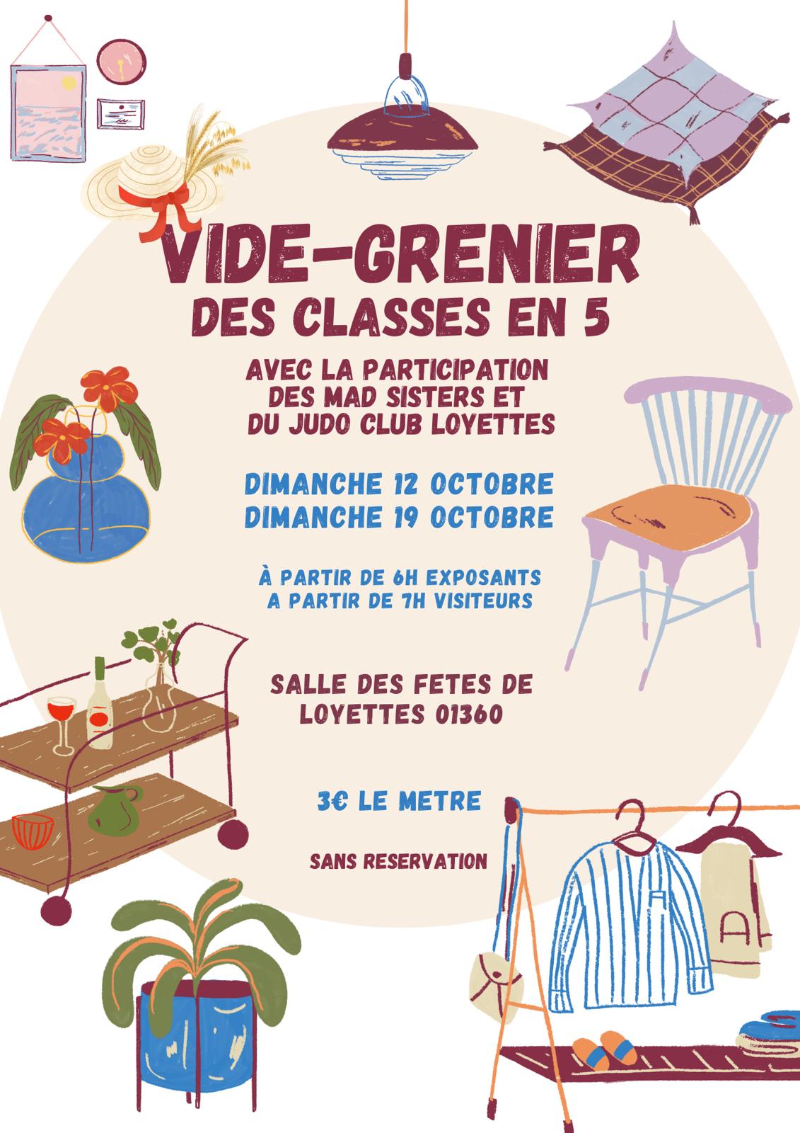 📦 VIDE GRENIER DES CLASSES EN 5 💰