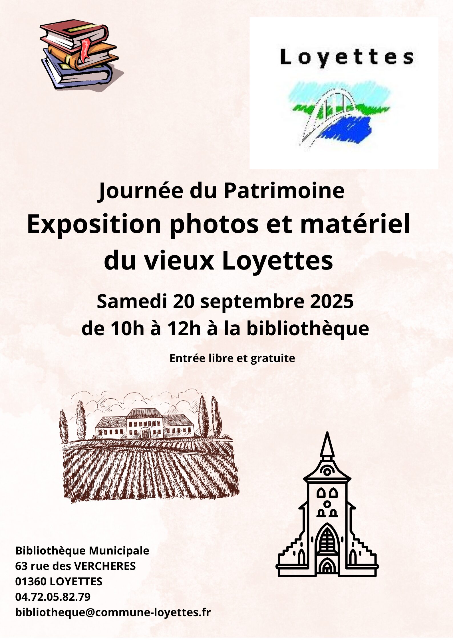 🖼️ JOURNÉE DU PATRIMOINE EXPO PHOTOS ET MATÉRIEL DU VIEUX LOYETTES À LA BIBLIOTHÈQUE 📸