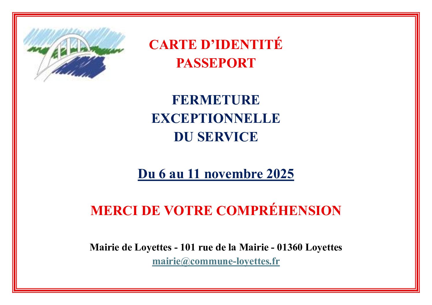 ⛔ FERMETURE TEMPORAIRE DU SERVICE PASSEPORT CNI ❌