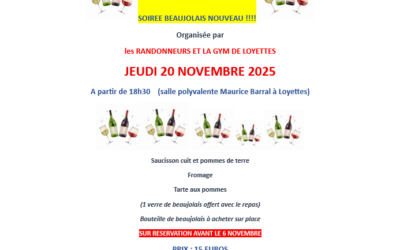 🍷 SOIRÉE BEAUJOLAIS NOUVEAU 🍇