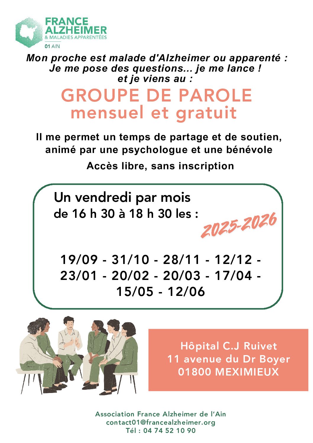 🗯️ FRANCE ALZHEIMER GROUPE DE PAROLE GRATUIT 👂