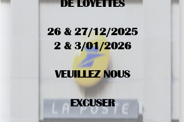 FERMETURES EXCEPTIONNELLES DE L’AGENCE POSTALE COMMUNALE