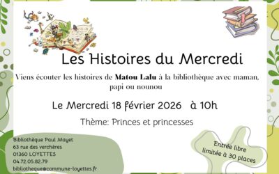 📖 LES HISTOIRES DU MERCREDI À LA BIBLIOTHÈQUE DE LOYETTES🎤