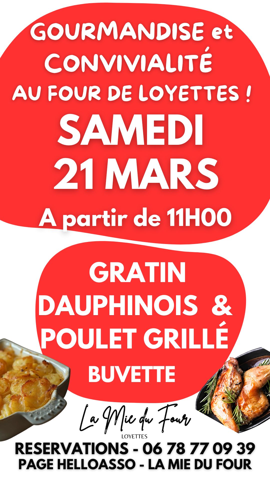 😋 GOURMANDISE ET CONVIVIALITÉ AU FOUR DE LOYETTES SAMEDI 21 MARS !🔥