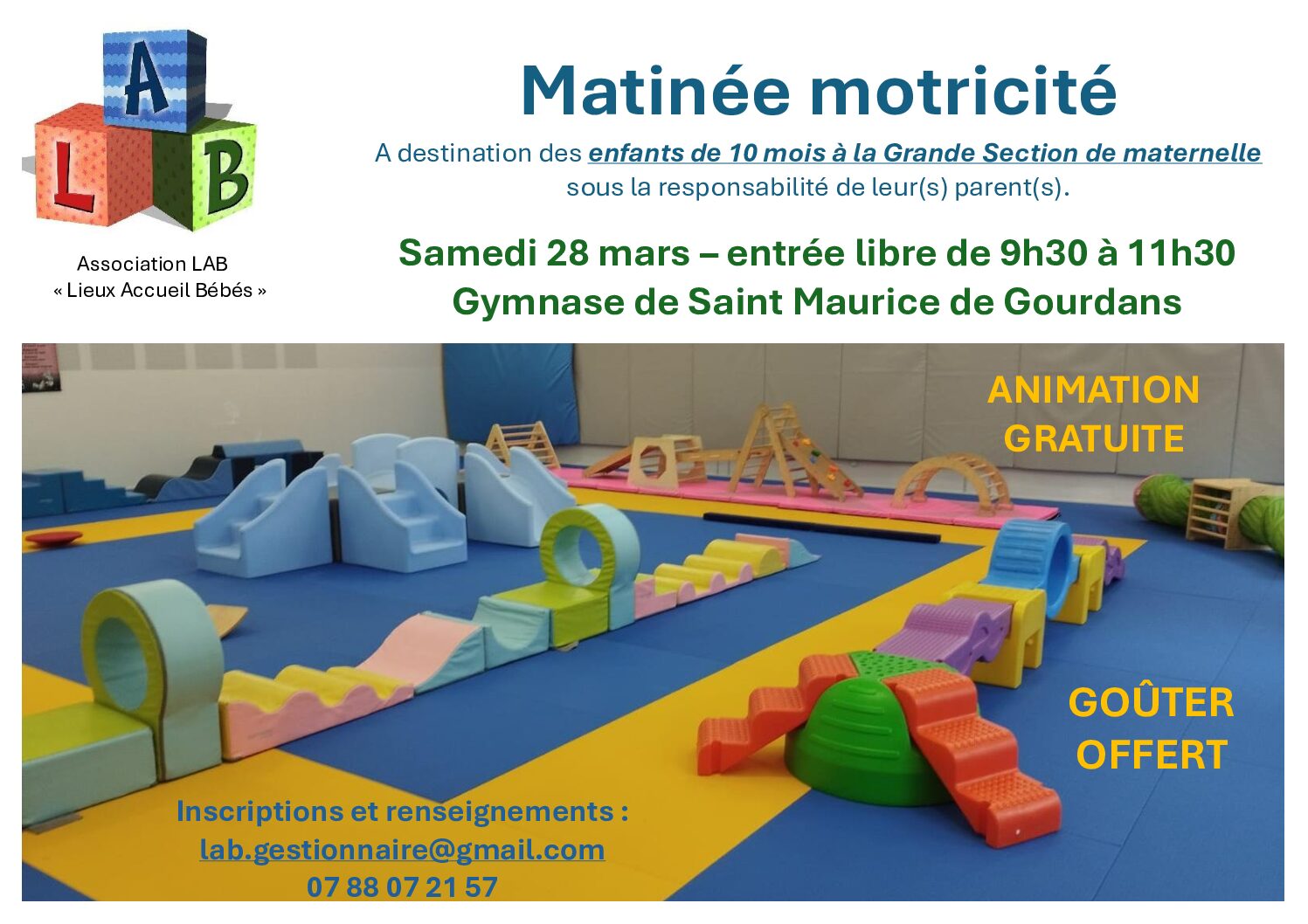 🪁 LE LAB ORGANISE UNE MATINÉE MOTRICITÉ 🛝