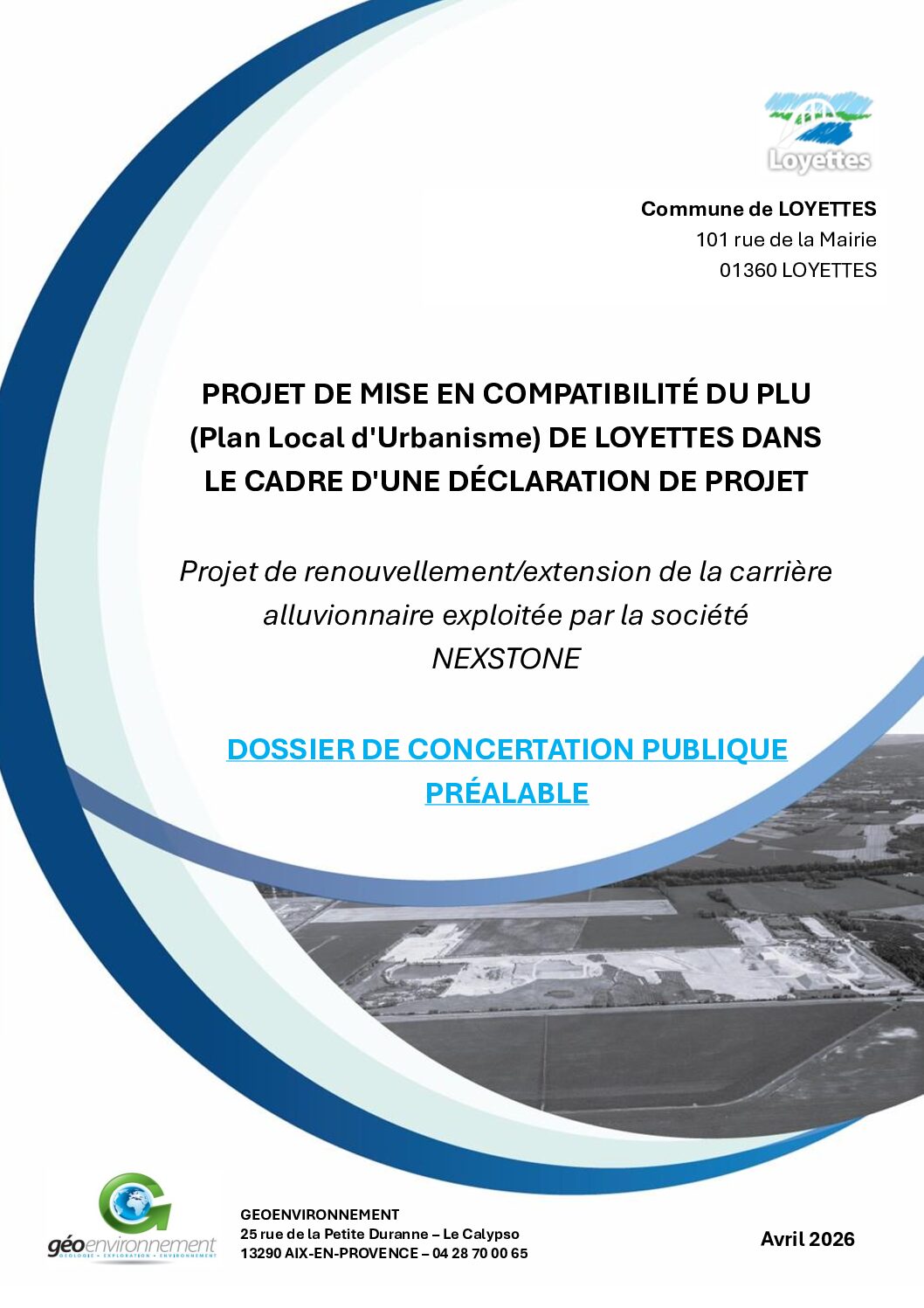 📂 DOSSIER DE CONCERTATION PUBLIQUE PRÉALABLE POUR LE PROJET D&rsquo;EXTENSION DE LA CARRIÈRE 📂