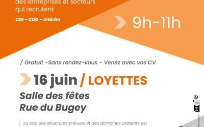 🤝 LES RENDEZ-VOUS DE L&rsquo;EMPLOI ARRIVENT À LOYETTES MARDI 16 JUIN 2026 DE 09H00 À 11H00 📝