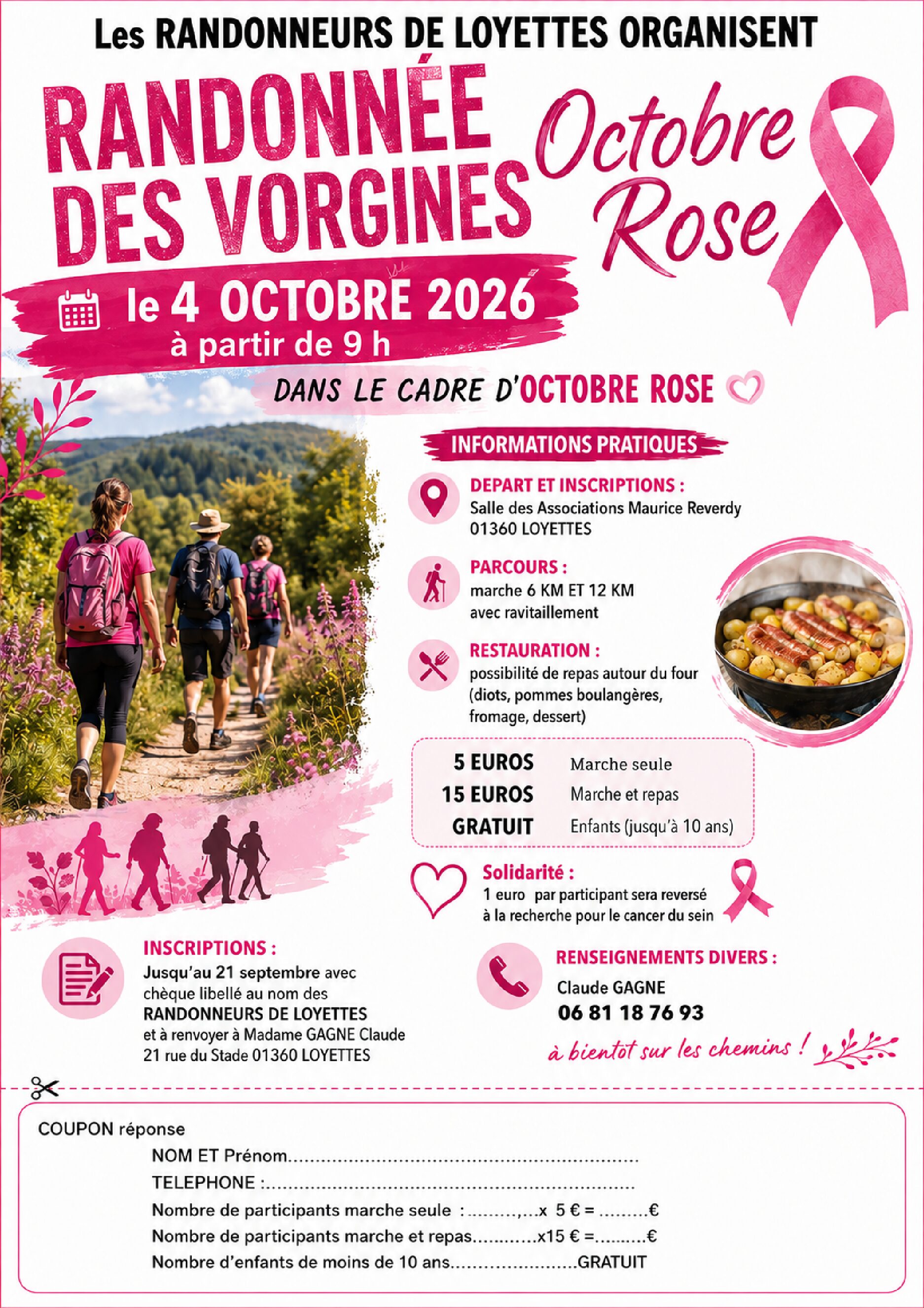 💗 OCTOBRE ROSE : MARCHE SOLIDAIRE DES RANDONNEURS DE LOYETTES 💗