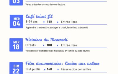 📜 PROGRAMME DE LA BIBLIOTHÈQUE NOVEMBRE 2026 📖