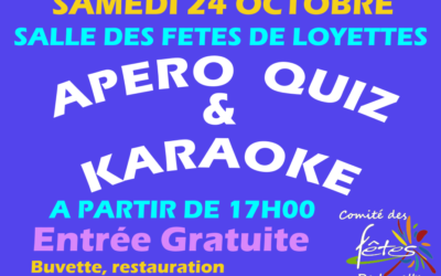 🎶 KARAOKÉ QUIZZ ET APÉRO DU COMITÉ DES FÊTES ! 🫒